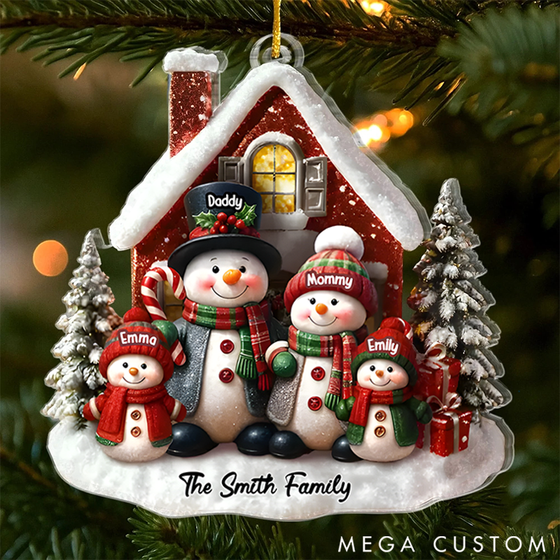 Personalized Family Christmas Ornaments Our First Christmas Together with Beautifully Crafted Snowman Designs
