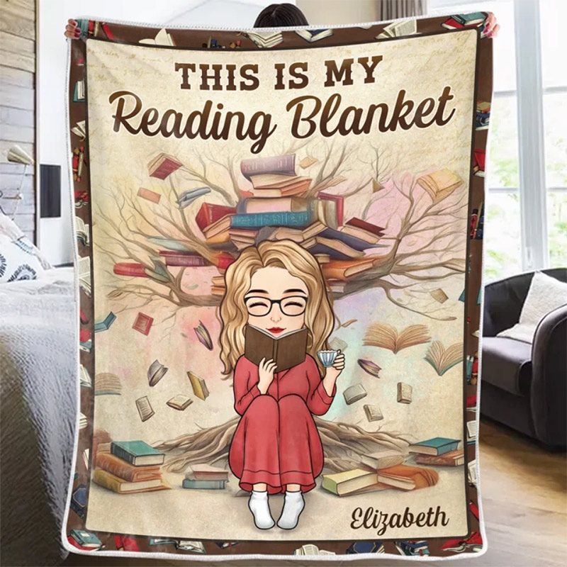 Personalized Blanket Bookish Gifts For Book Lovers Bookworms Readers Blanket The Warmth of a Blanket Enhances Every Story