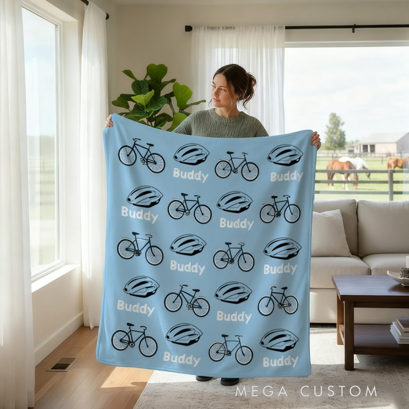 Personalized DirtBike Blankets Trumpet Soft Throw Blanket with Name and Team Name Home Decor