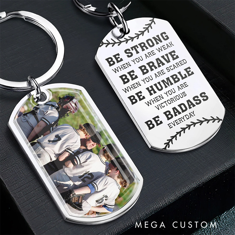 Personalized Double Sided Keychain Featuring Custom Photo and Inspiring Message  
