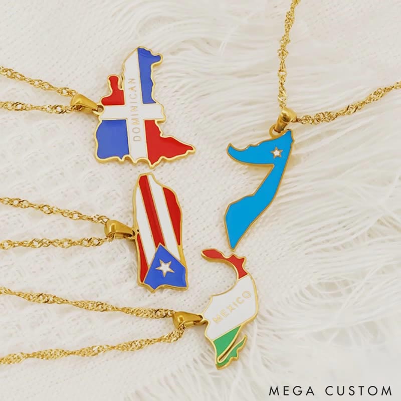 Personalized Travel Destination Map Necklace for Travel Lovers