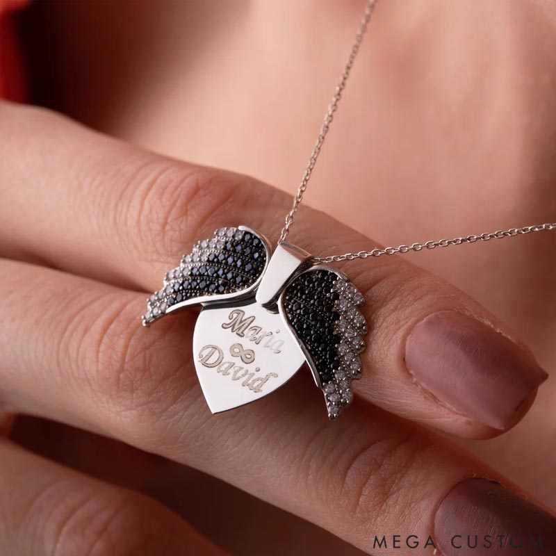 Personalized Custom Necklace Travel Souvenir Wing Necklace Custom Name