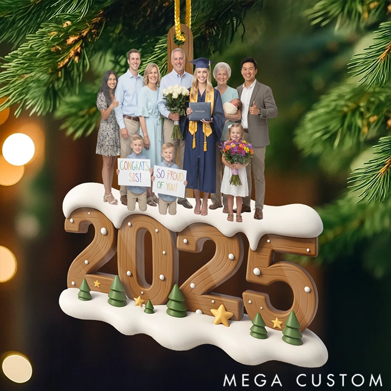 Personalized Christmas Ornament Gifts for Family Custom Photo Acrylic Ornament