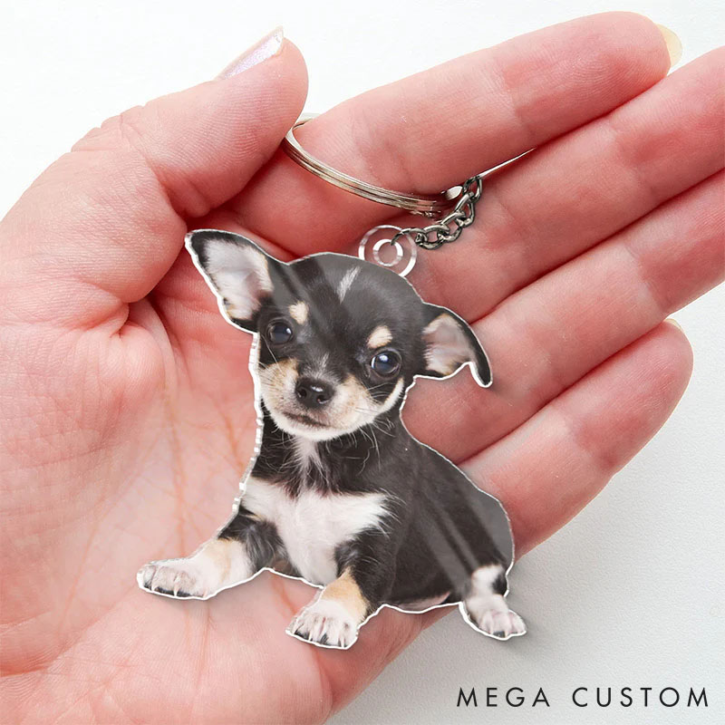 Personalized Pet Lover My Furry Friend Pet Portrait Keychain