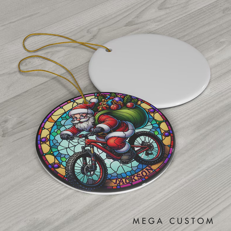Personalized Custom Bicyclist Ornament Mountain Bike Ornament Mountain Biking Biker Gift