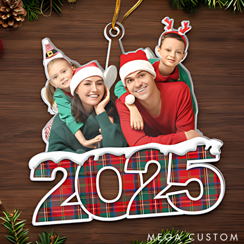 Personalized Christmas Ornament Custom Photo Christmas Good Cheer is Found with Family