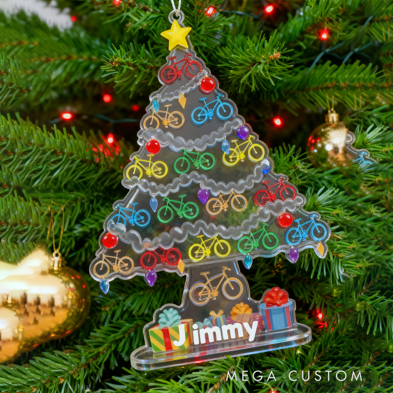 Personalized Bicycle Christmas Ornament for Tree Decorations Bike Cycling Ornament