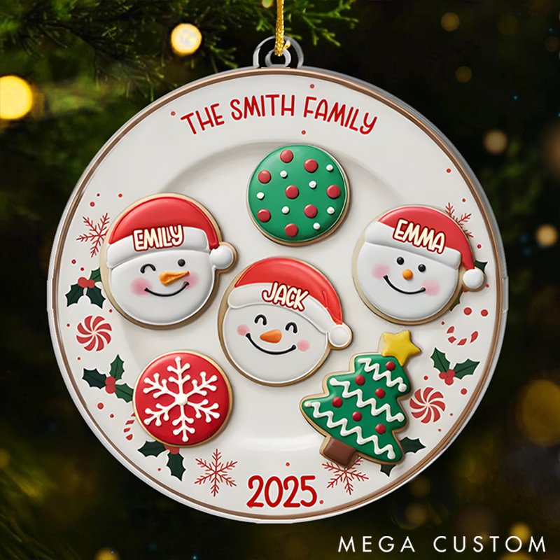 Personalized Family Christmas Ornaments Happiness is Homemade
