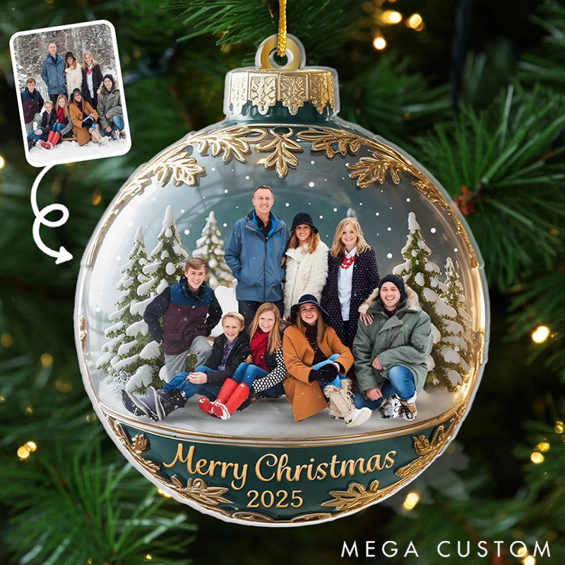 Personalized Christmas Ornament Custom Photo Happiness is Hanging Right Here
