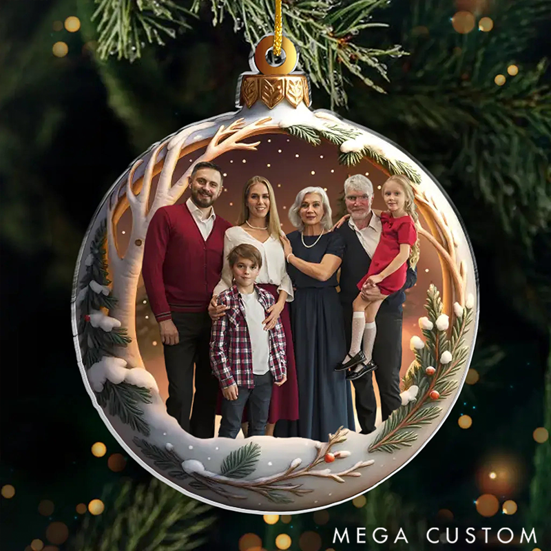 Personalized Christmas Ornament Custom Photo Gifts for Mom Dad Kids Family Makes Christmas Magical