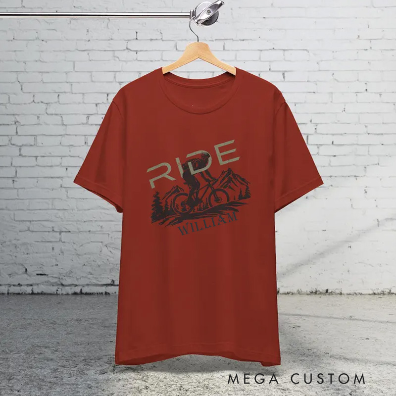 Personalized Cycling Classic T-shirt Mountain Biking Shirt Outdoor Person Gift Mountaineer Gift Mountain Bike T-shirt Outdoors Graphic Tee