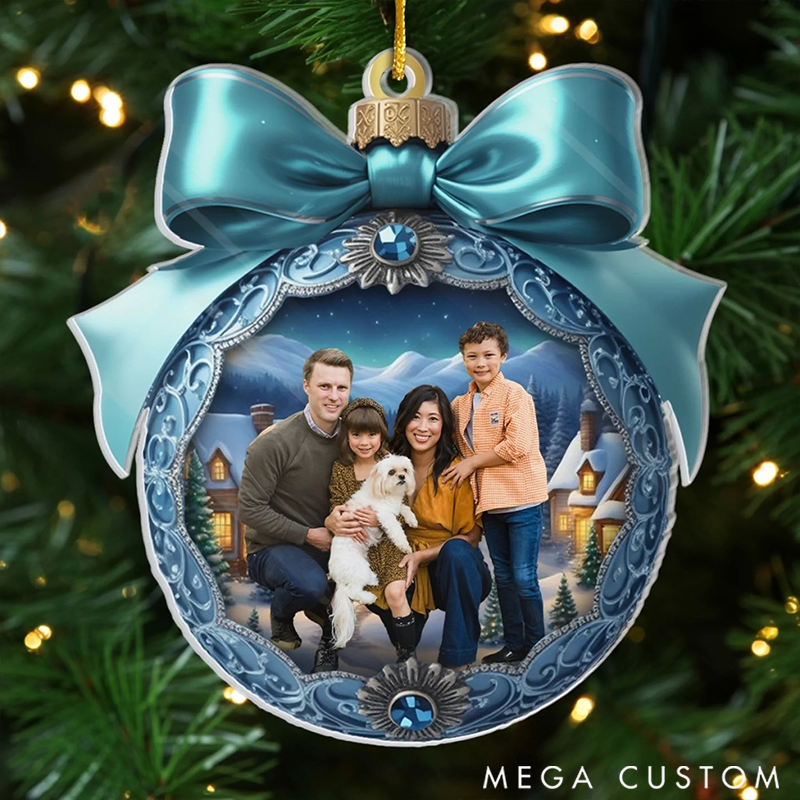 Personalized Christmas Ornament Custom Photo Gifts for Mom Dad Kids Family Love Makes Spirits Bright
