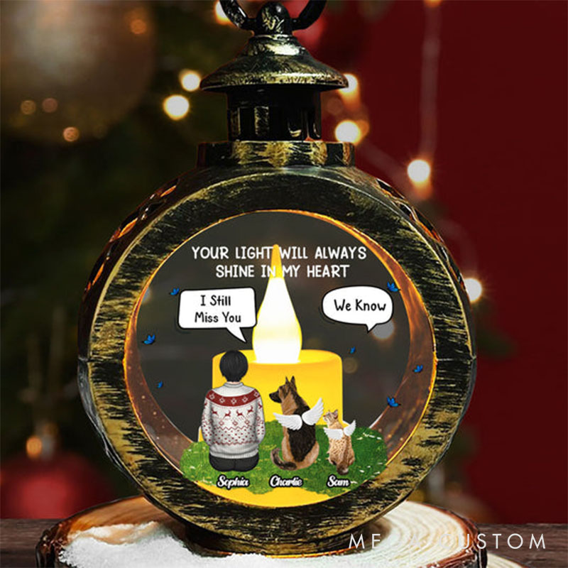 Personalized Dog Lover My Heart was Not Ready to Lose You Christmas Lantern