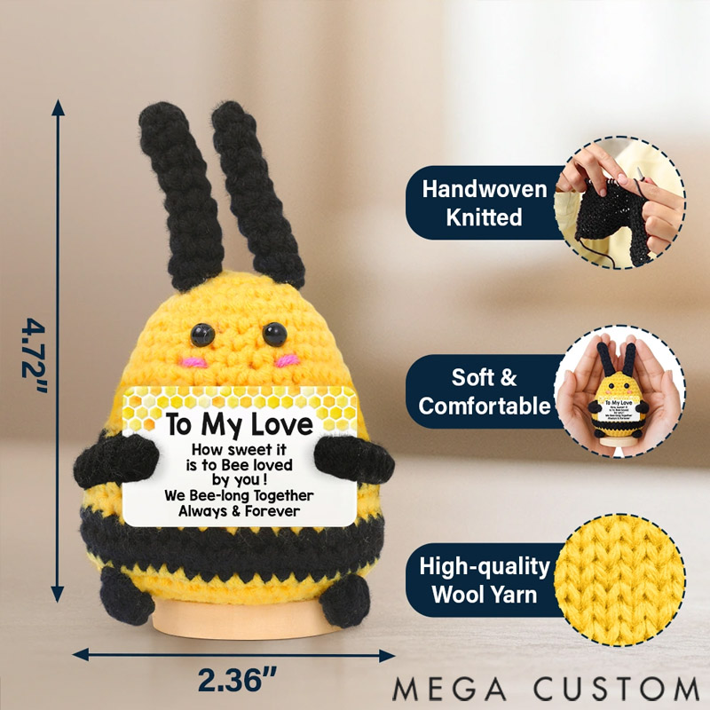 Personalized Bee Positive You Are Gonna Bee Awesome - Personalized Doll Crochet With Custom Card
