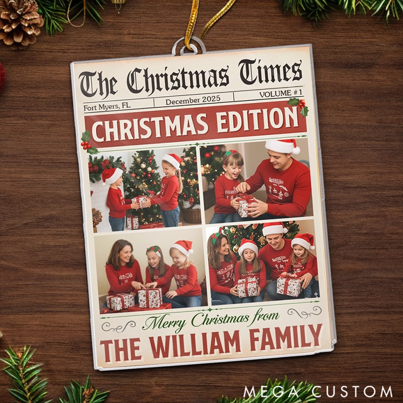 Personalized Christmas Ornament Custom Photo Gifts for Mom Dad Kids Love’s the Headline this Year