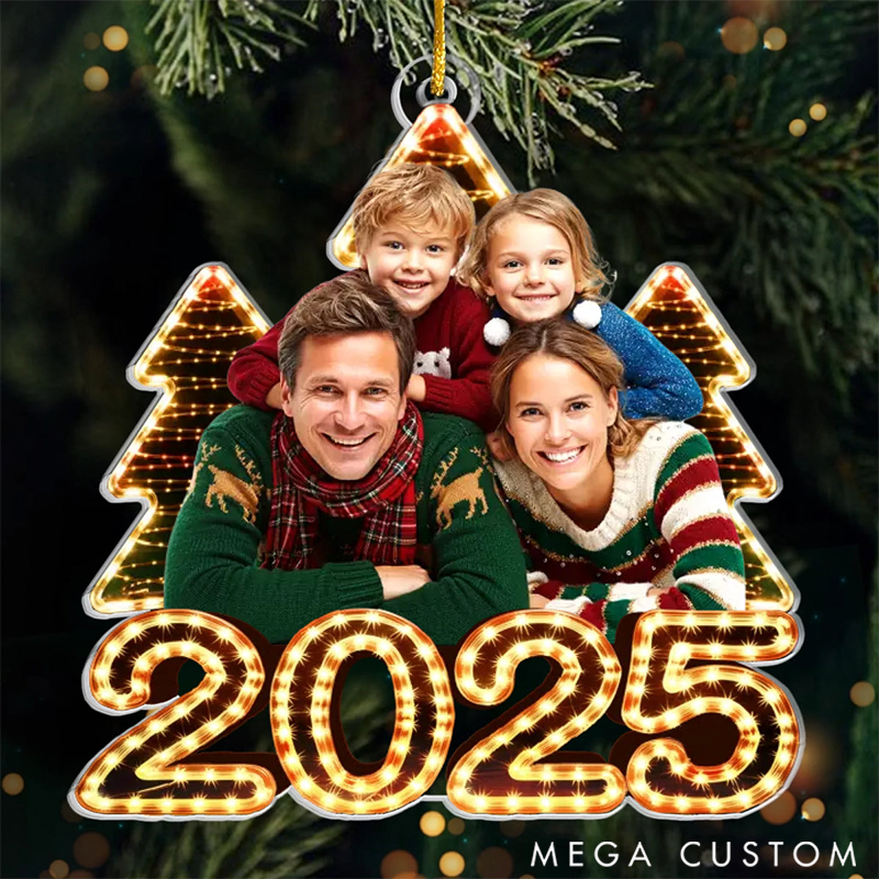 Personalized Christmas Ornament Custom Photo Gifts for Mom Dad Kids Our Story Framed in Joy
