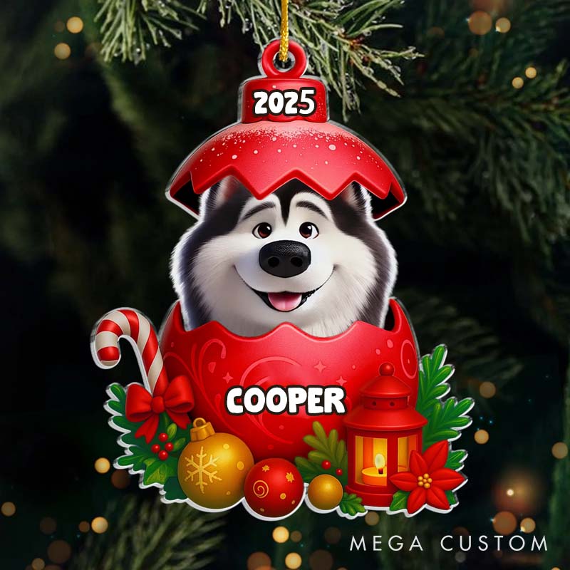 Personalized Pet Lover Merry Woofmas Christmas Ornament 