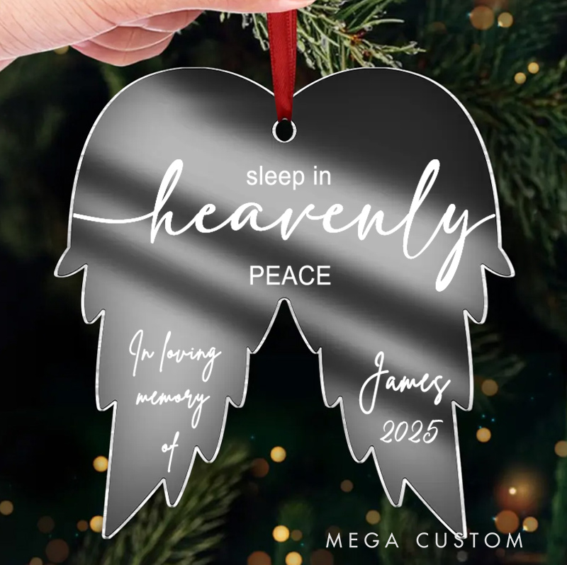 Personalized Christmas in Heaven in Memory of Ornament Grief Gift Loss Ornament Acyrlic Ornament