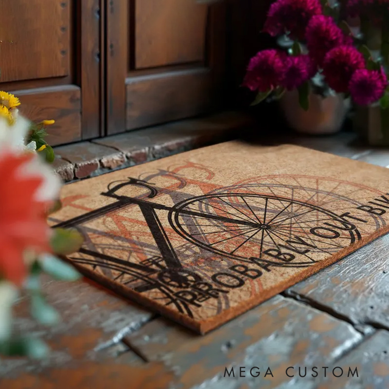 Personalized Welcome Funny Bike Doormats Welcome Mats Bicycle Coir Mats