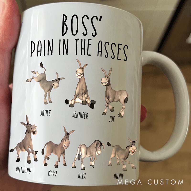 Personalized Pet Lover Boss Pain in the Asses Mugs