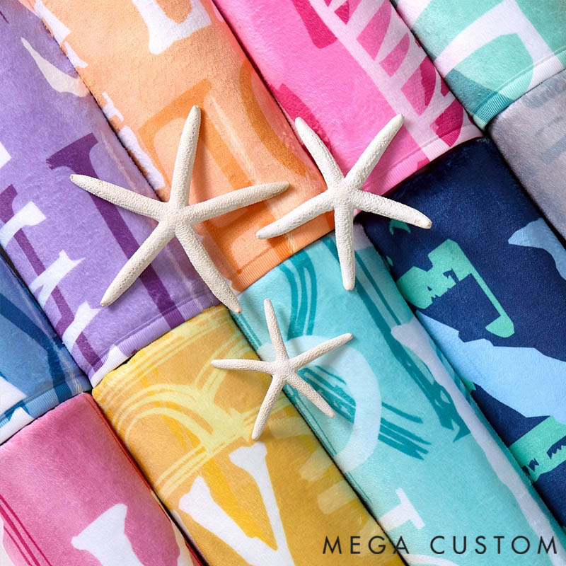 Personalized Name Beach Towel Gift for Travel Lovers