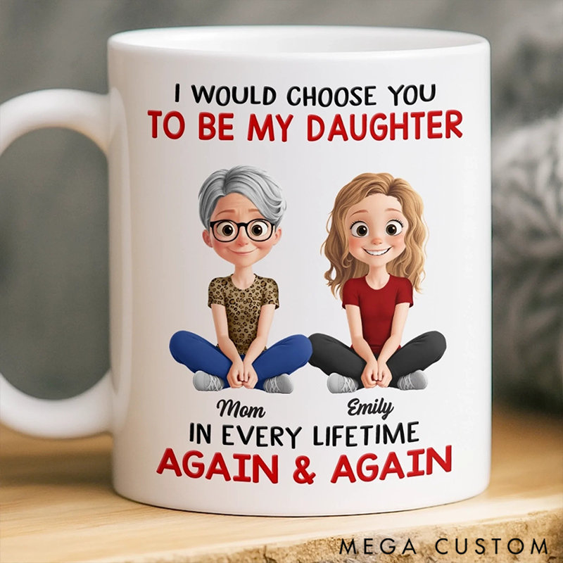Personalized Love Served Daily Mug Gift for For Mom Dad Daughter