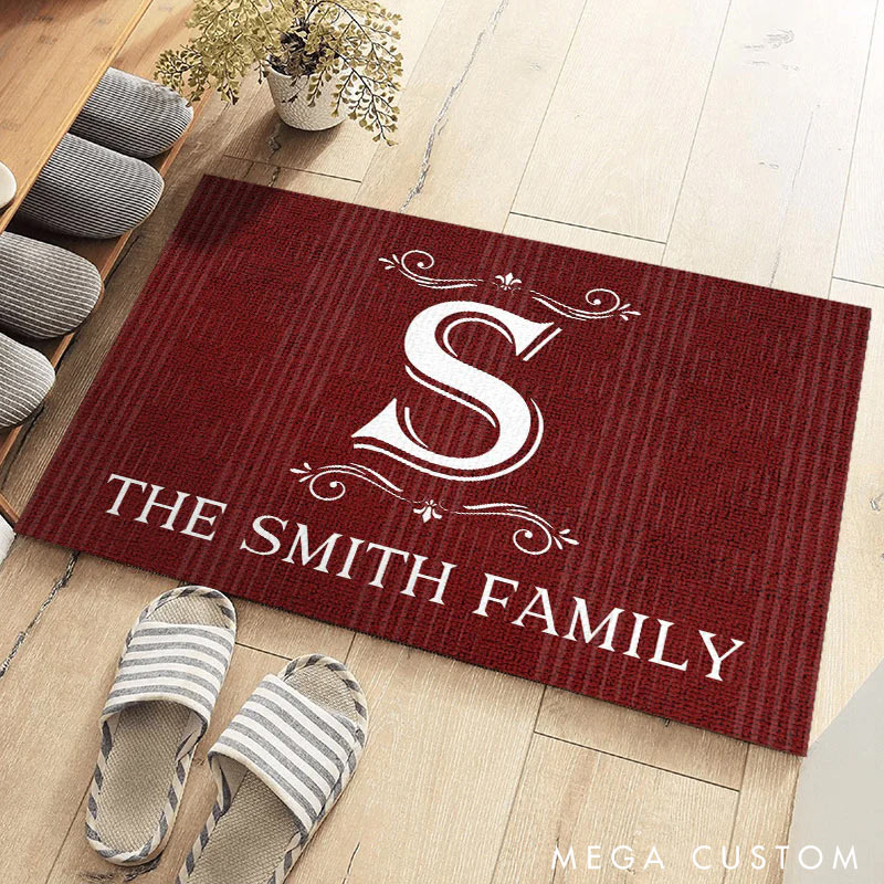 Personalized Family Monogram Doormat Custom Welcome Mat for New Home Perfect Housewarming Gift Durable Entryway Rug Available in Multiple Colors Indoor Outdoor Decor