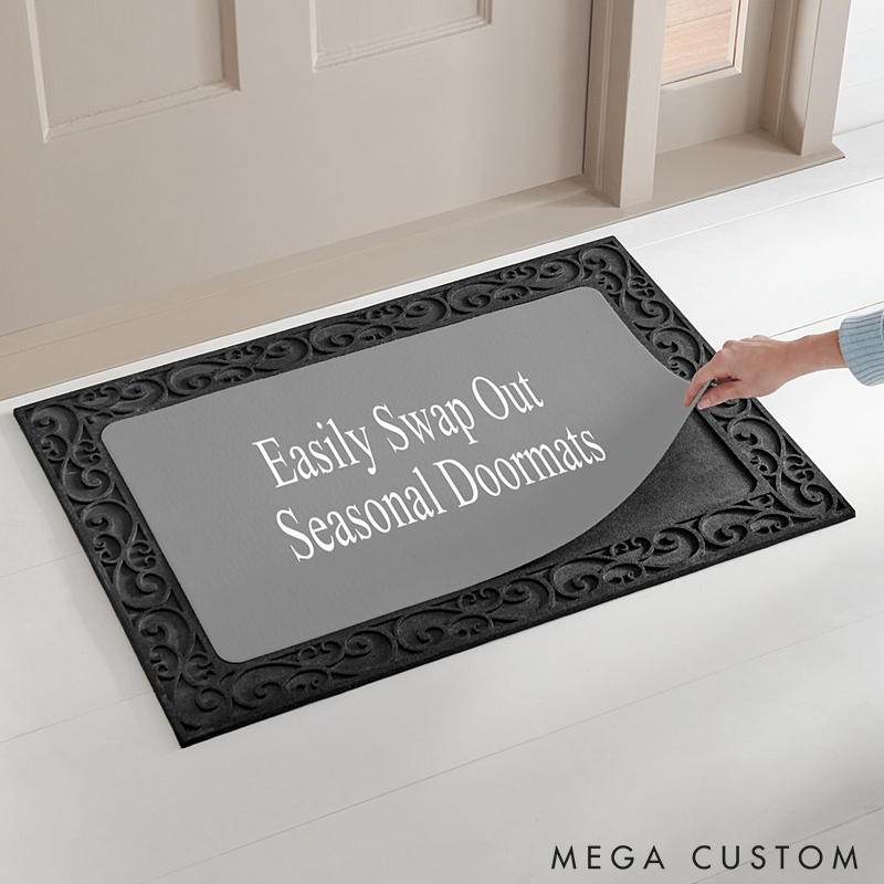 Personalized Home Doormat Custom Family Name Welcome Mat Perfect Housewarming Gift for New Home Heart Design Entryway Rug for Indoor Outdoor Decor