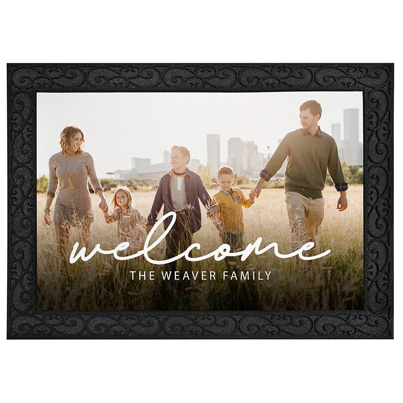 Personalized Welcome Doormat Custom Photo and Family Name Rug Perfect Housewarming Gift for New Home Unique Entryway Decor Durable Indoor Outdoor Mat