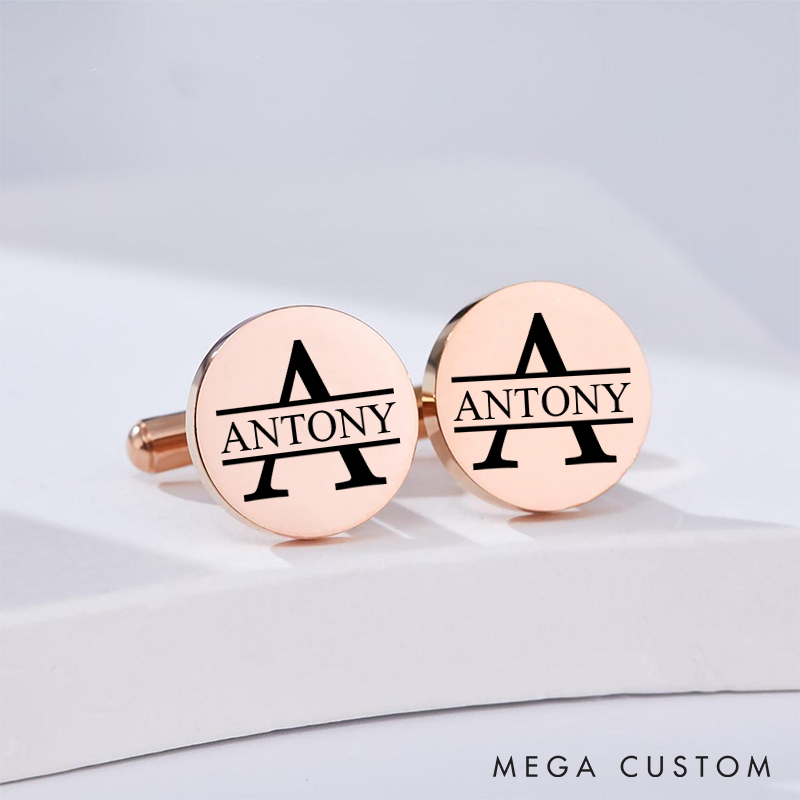 Personalized Engraved Groomsmen Cufflinks Custom Monogrammed Wedding Party Cufflinks Groomsmen Proposal Cufflink for Men Best Man Gift