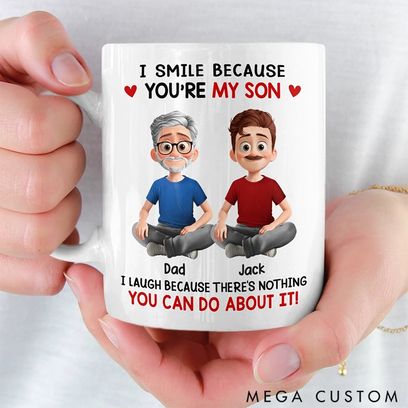 Personalized Love Served Daily Mug Gift for For Mom Dad Son