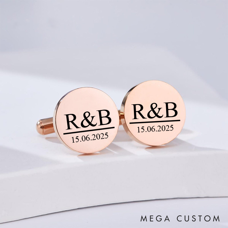 Personalized Groom Cufflinks Custom Wedding Party Cufflinks for Groom Engraved Cufflinks for Men Best Man Bachelor Gift
