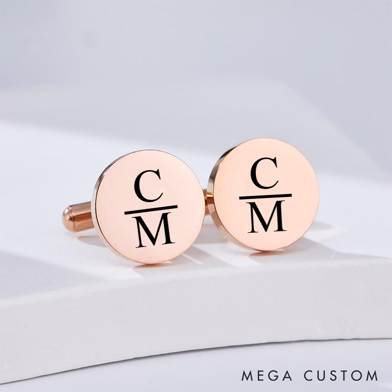 Personalized Men's Minimalist Cufflinks Custom Engraved Initial Cufflinks Wedding Party Gift Cufflinks Groomsmen Proposal Gift Cufflink