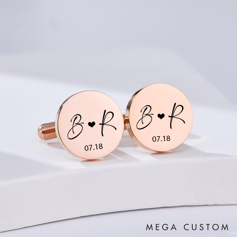 Personalized Engraved Cufflinks Husband Groom Cufflinks Steel Cufflink for Him Wedding Gift Anniversary Gift Cufflinks for Men
