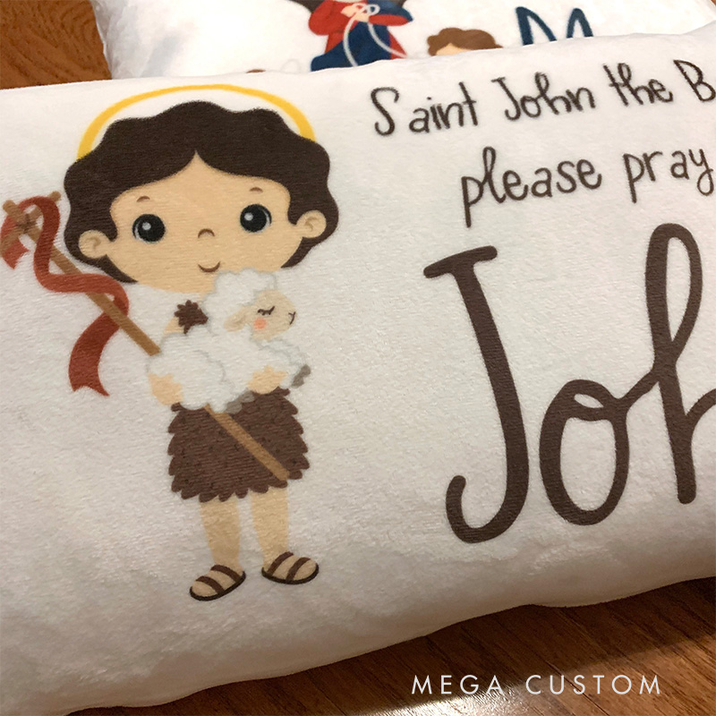 Personalized Saint Prayer Pillow Prayer Home Decor Catholic Gift Religious Gift for Kids