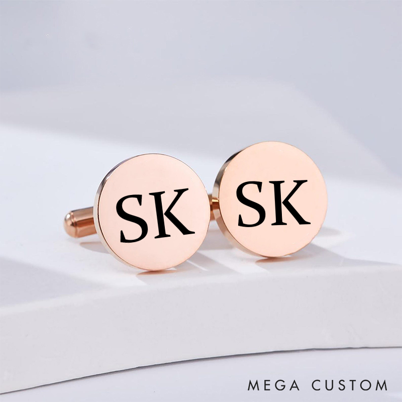 Personalized Engraved Initial and Name Cufflinks  Men's Wedding Accessory Cuff Links Groomsman Proposal Gift Cufflinks Groom Gift