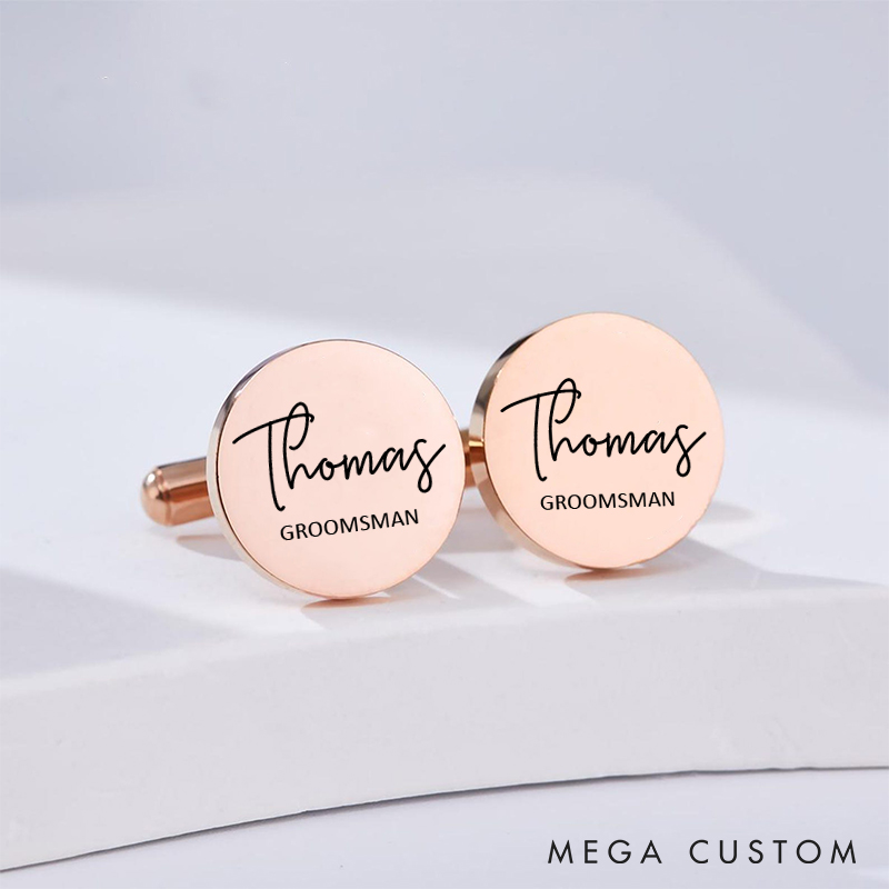 Personalized Engraved Cufflinks Custom Bachelor Party Gifts for Him Groomsmen Groom Gift Cufflinks Best Man Proposal Cufflinks