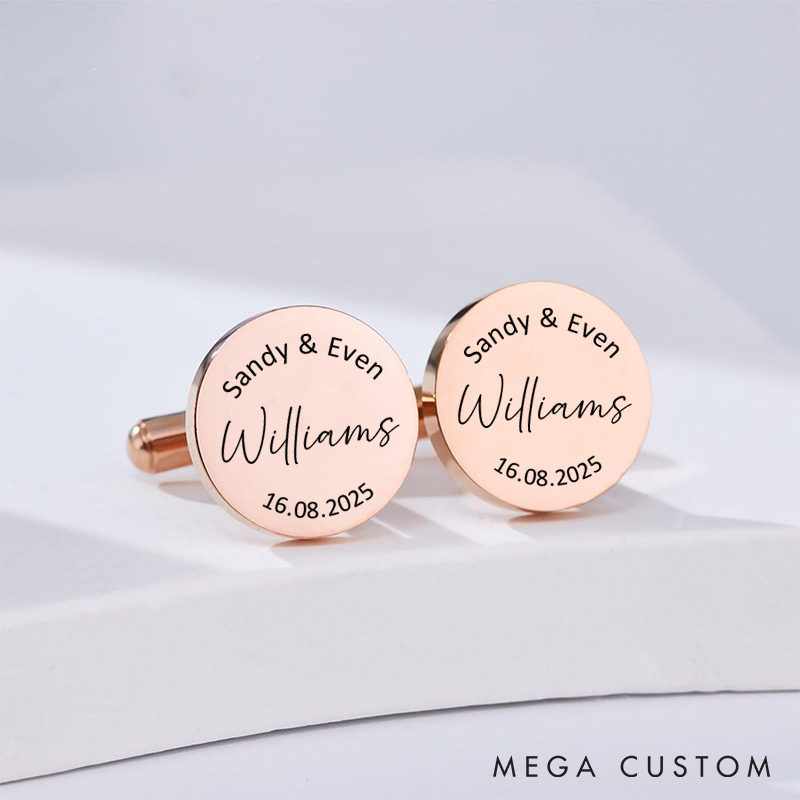 Personalized Wedding Date Cufflinks Groom Wedding Cufflinks Bachelor Favors Cufflink for Husband Groom Proposal Gift Cufflinks