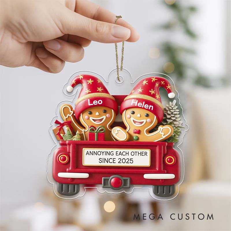 Personalized Couple Gingerbread Christmas Ornament Annoying Each Other Since for Newlyweds Couple Custom Name Ornaments for Husband Wife