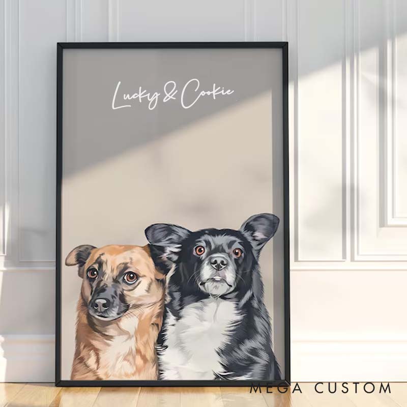 Personalized Pet Lover Hand illustrated Custom Portrait Pet Portrait