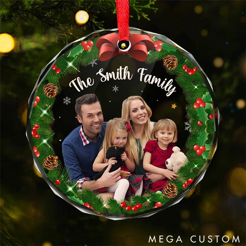 Personalized Family Ornaments Christmas Custom Photo Home is Where Christmas Begins
