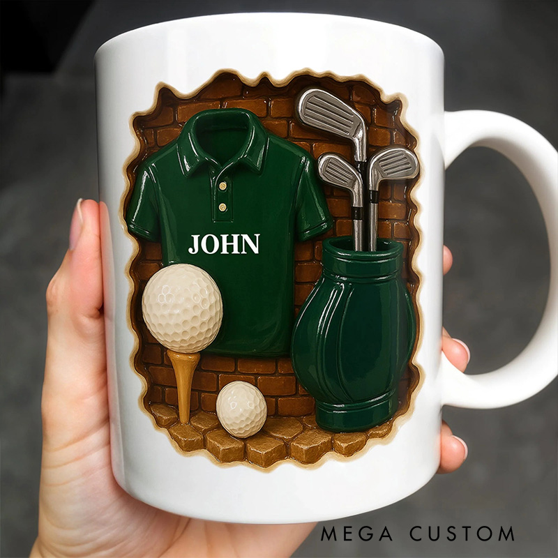 Personalized Golf Mug with Custom Name, Gift For Golf Lovers