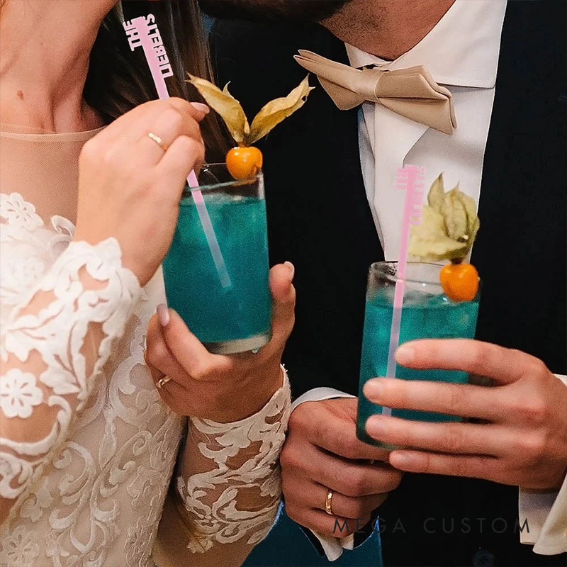 Personalized Wedding Drink Stirrers Custom Newlyweds Cocktail Stir Sticks New Couple Wedding Engagement Party Drink Tags Special Events Drink Stirrers