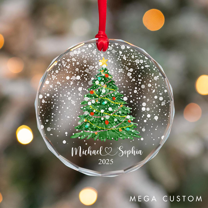 Personalized Couple Name Christmas Ornament Custom Christmas Tree Ornament for Couples Married Engaged Together Ornament New Couples Gift
