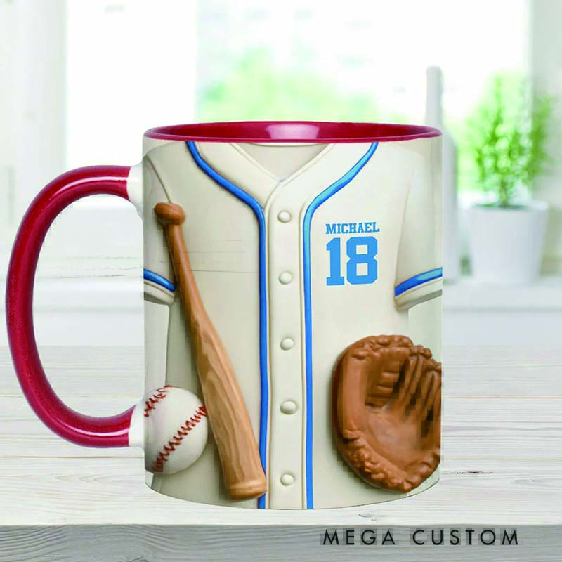 Personalized Baseball Mug, Baseball Is More Than Just A Game, Customizable with Name and Number, A Fun Gift for Baseball Lovers