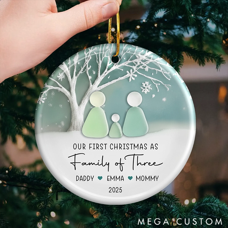 Personalized Family Ornaments Anchored in each Other