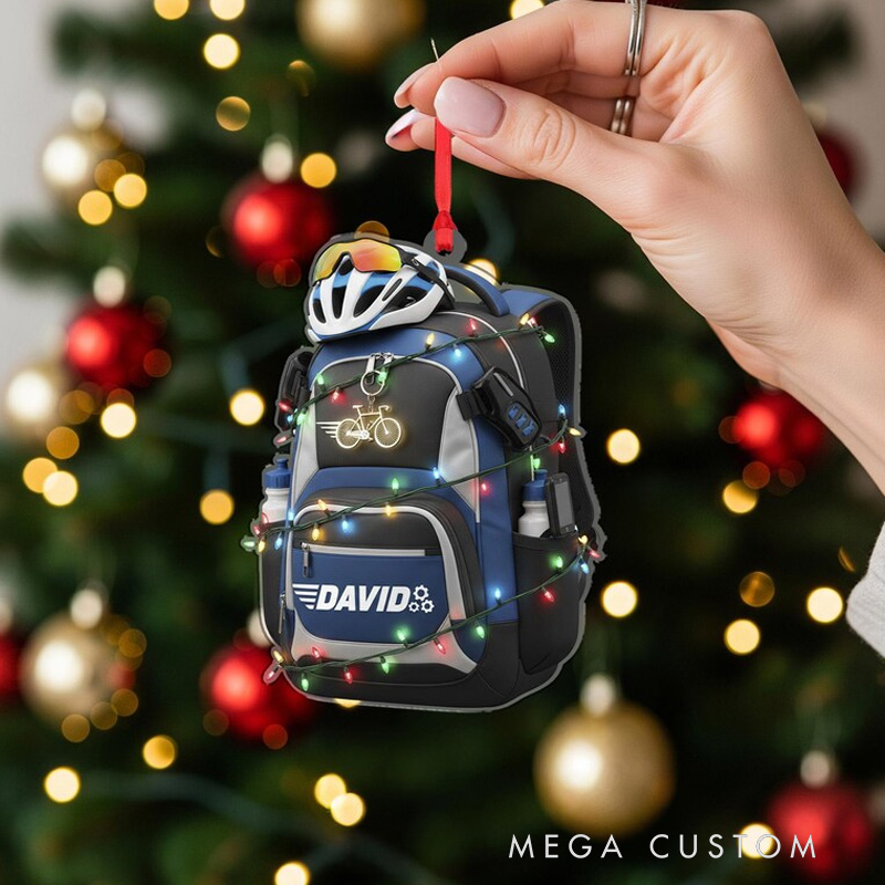 Personalized Custom Cycling Backpack Ornament Custom Name Bike Decor for Cycling Lovers