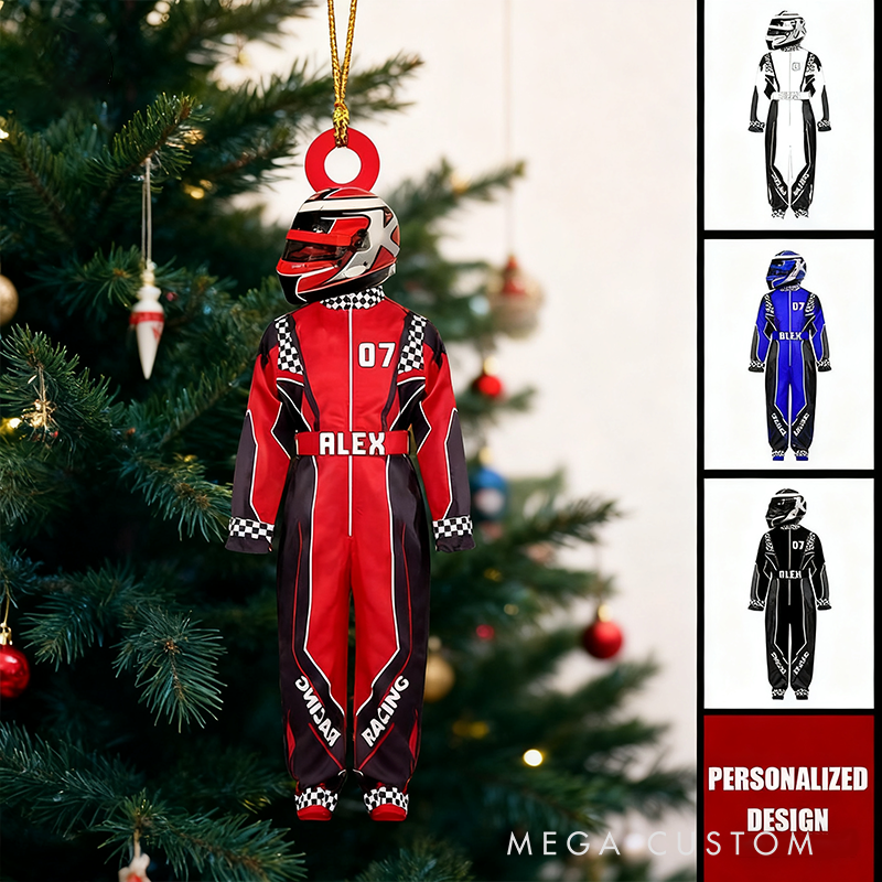 Personalized Racing Driver Christmas Ornament Custom Race Car Keepsake Gift for Racers and Racing Lovers