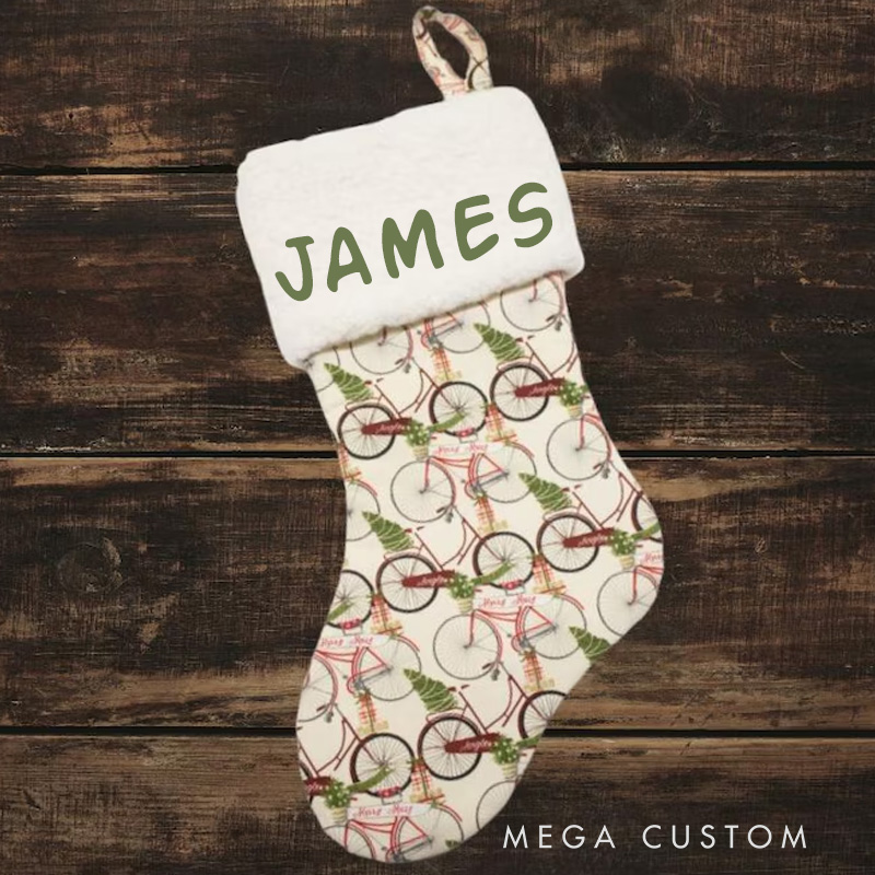 Personalized Christmas Stocking Bicycle Stocking Bike Stocking Cyclist Cycling Gift Bicycle Gift Christmas Decoration Bike Christmas Decor Holiday Decor