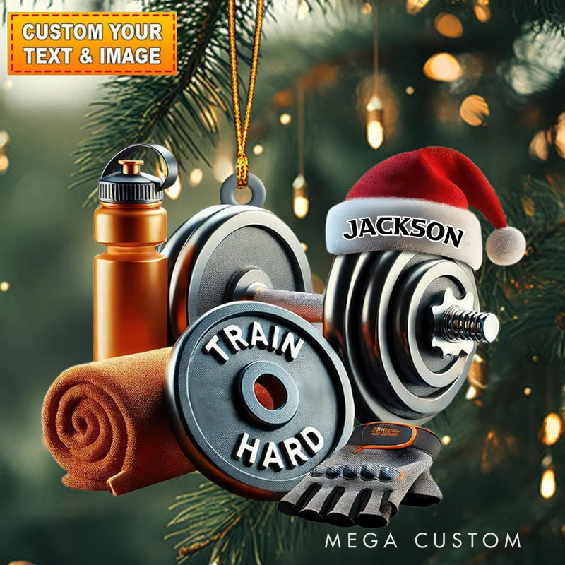 Personalized Fitness Christmas Ornament Gift for Gym Lovers